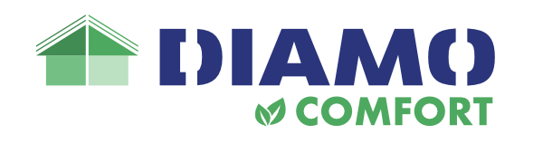 Logo diamo comfort wit vlak